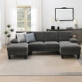 thumbnail image 5 of Anviora Home Sectional Sofa for Living Room, U-Shaped Sofa Couch with Chenille Fabric, 4 Seat Sofa with Double Chaise for Apartment, 5 of 8