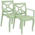 thumbnail image 1 of Sunnydaze Polypropylene Stackable Tristana Outdoor Patio Arm Chair, Green, 2pk, 1 of 10