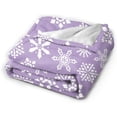 thumbnail image 3 of Winter Snowflakes Purple Throw Blankets All Season Ultra Soft Warm Fleece, 3 of 9