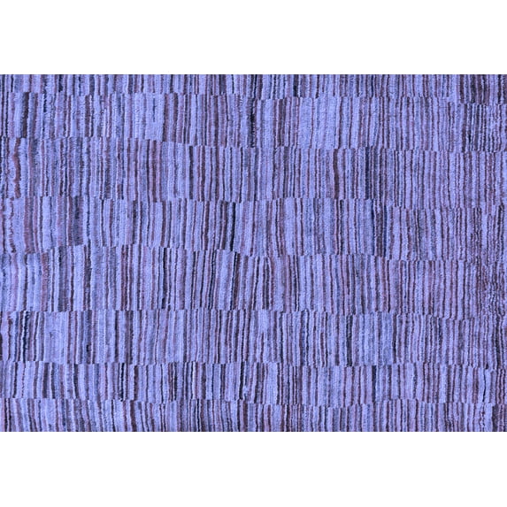 Ahgly Company Machine Washable Indoor Rectangle Abstract Blue Modern Area Rugs, 2' x 4'