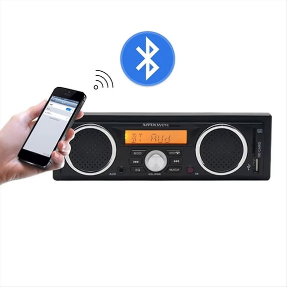1 Din Car Radio MP3 Bluetooth Hands-Free Call Car Stereo Built-in with 2 Speakers Supports FM USB AUX,1 x Car Radio,Black