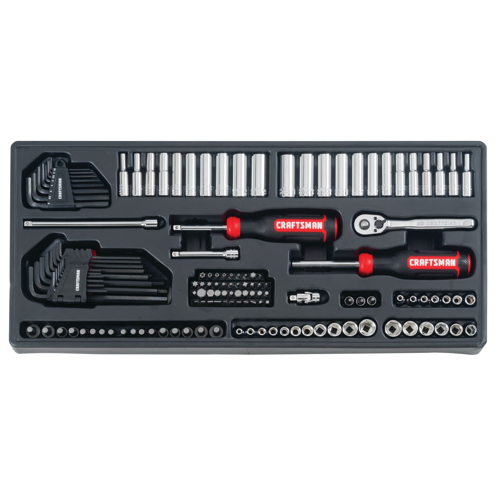 Craftsman 1/4, 3/8 and 1/2 in. drive Metric and SAE 6 and 12 Point Mechanics Tool Set 308 pc. - image 5 of 6