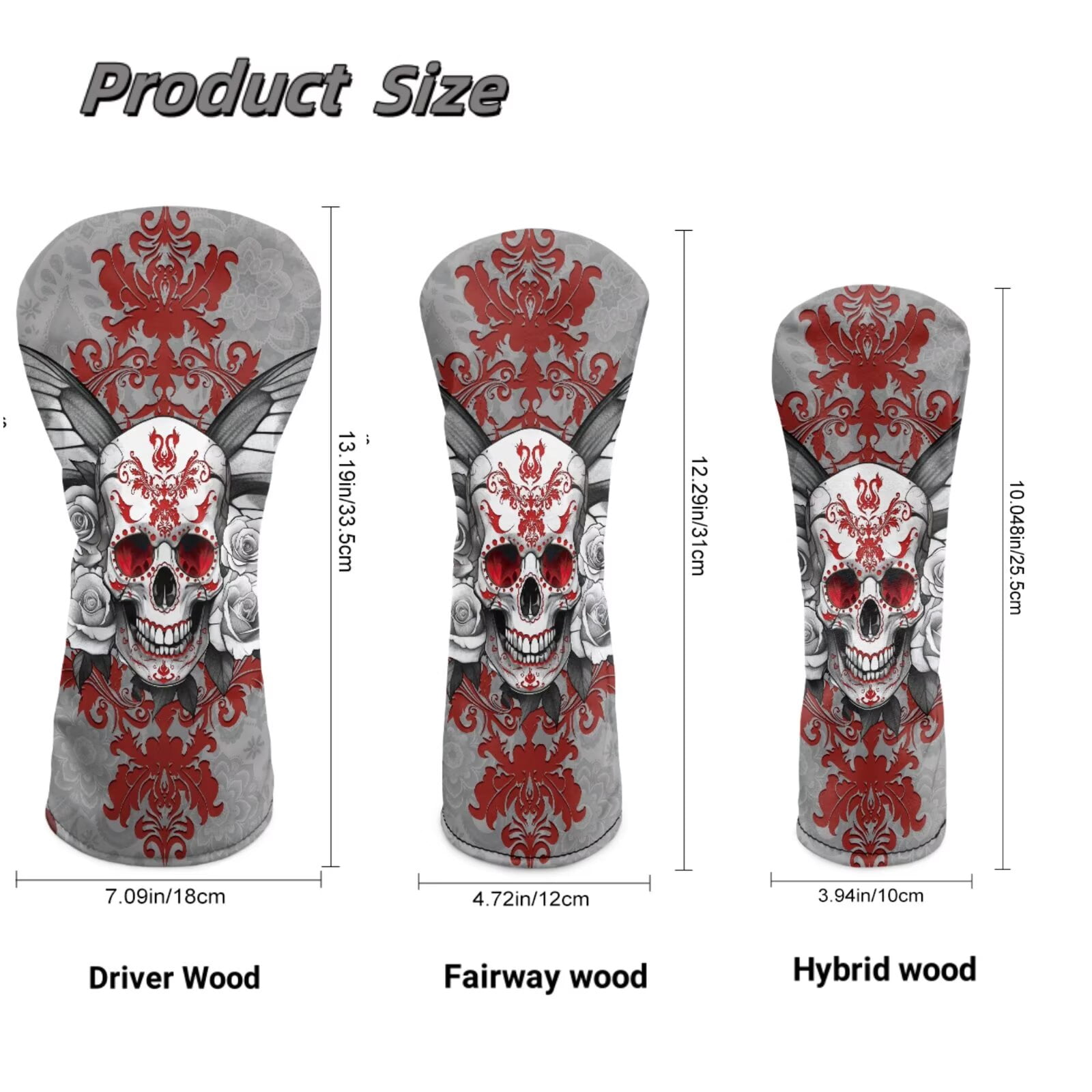 Uorisanigo Golf Club Head Covers, Premium Ethnic Skeleton Golf Club Covers, Funny Driver Headcover, Hybrid Headcover, Fairway Wood Head Cover, Accessory for Women Men