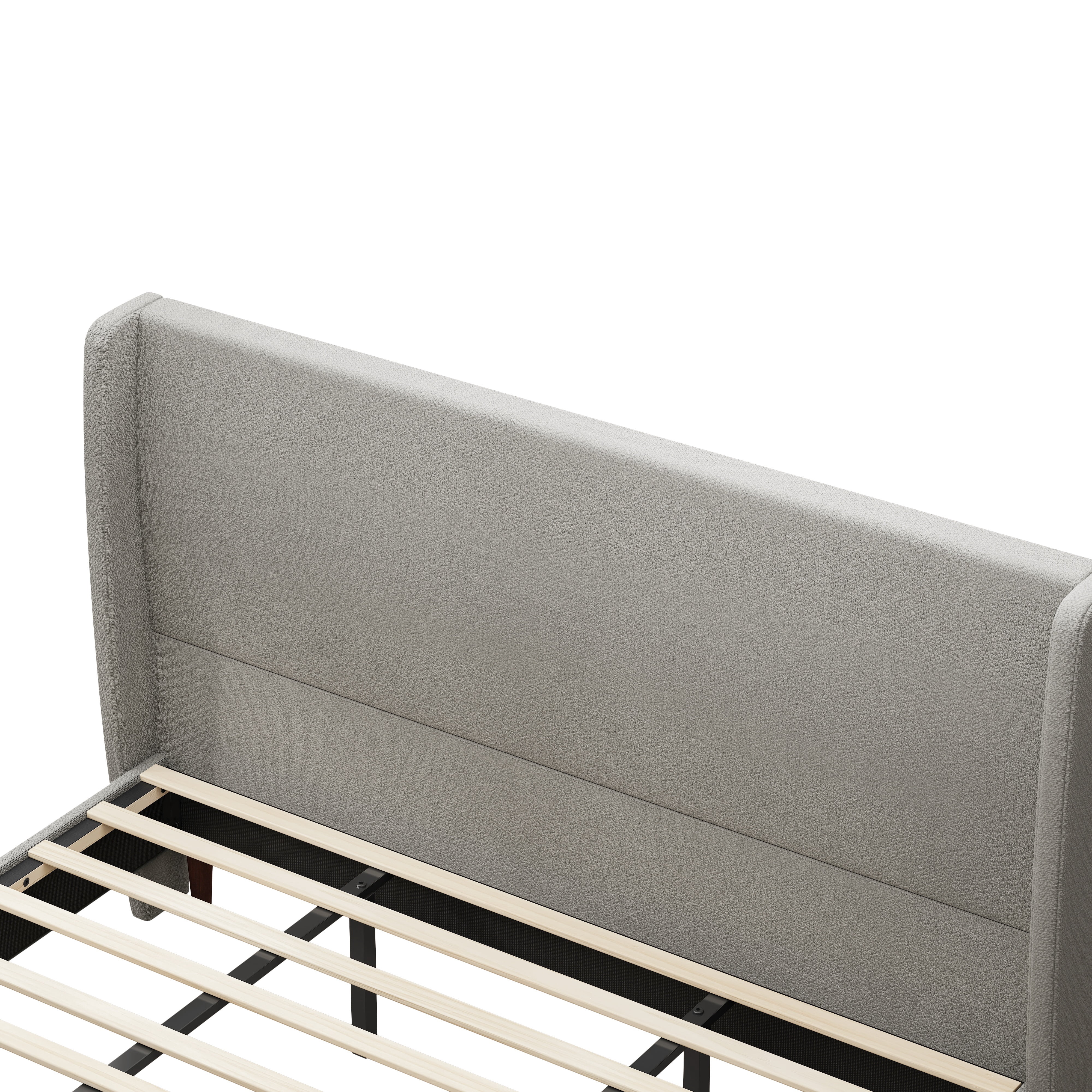 avobird Chenille Upholstered Headboard King Size, Bed Frame Mount, Featuring High-Density Sponge Padding, Luxury Texture No Box Spring Needed Comfort and Style, Light Gray