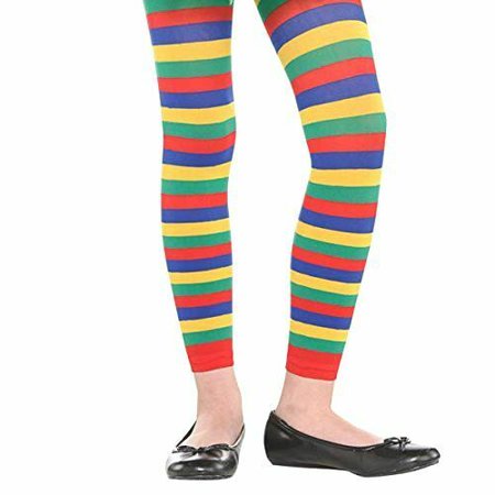 Amscan Child Kids M/L Rainbow Footless Tights Youth Medium - Large Multicolor Leggings
