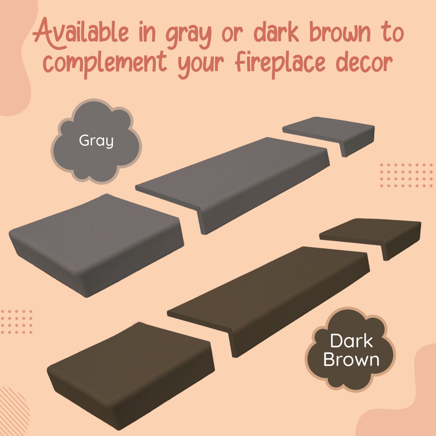 Baby Safety Foam Soft Seat Edge Cushion Fireplace Hearth Guard Bumper Pad Child Proof Padding (Small, Dark Brown-Fits width from-0"-68")