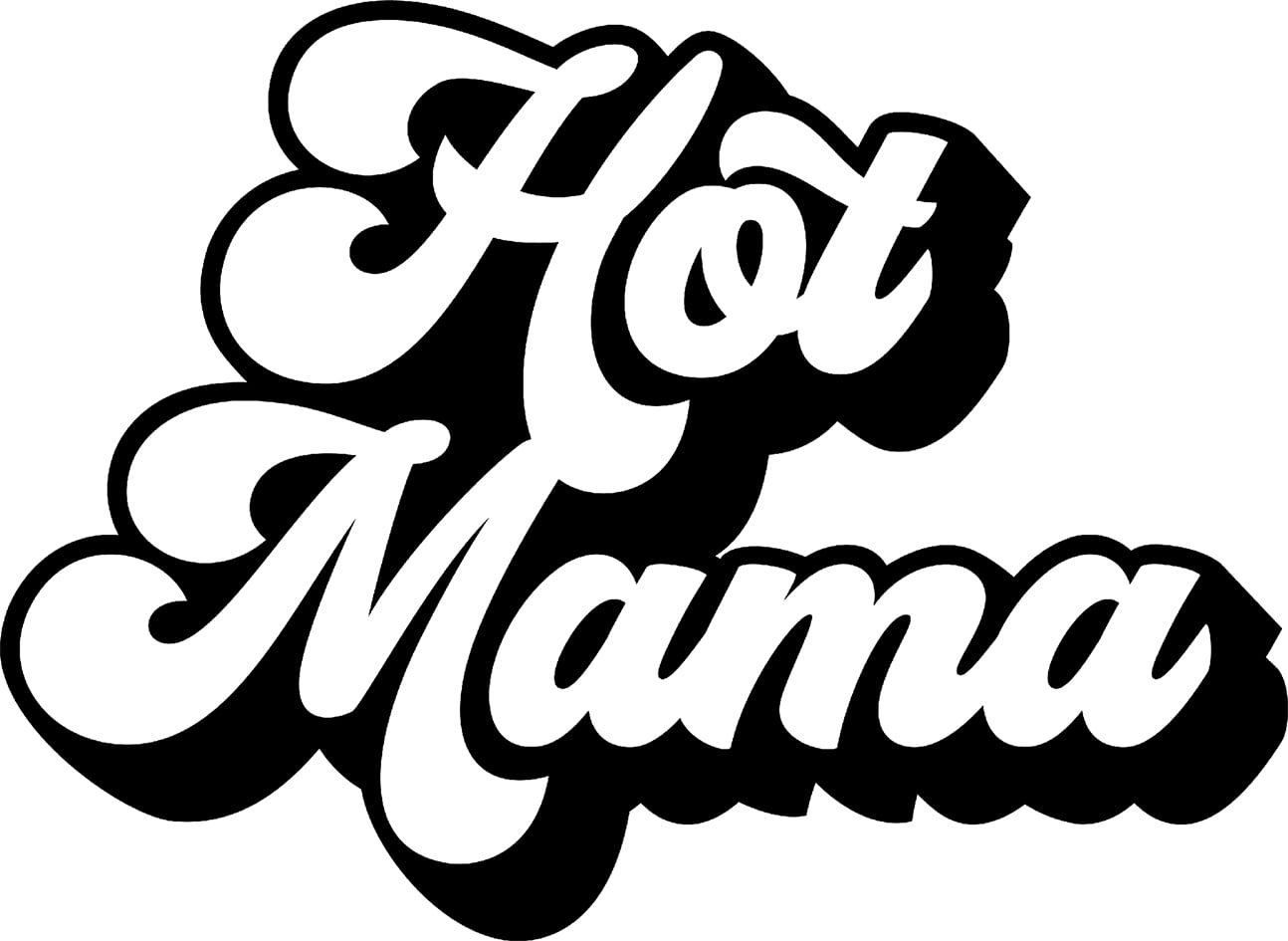 Hot Mama Classic Mother Mom Sexy Good Looking Funny Wall Decals for Walls  Peel and Stick wall art murals Black Medium 18 Inch