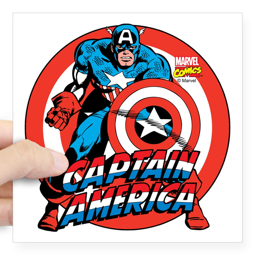 CafePress Captain America Square Sticker 3" X 3 Square Sticker 3" x