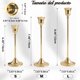 thumbnail image 2 of Juego de Candelabros de Metal, Porta Velas Decoración de Mesa Moderno y Simple, Adornos de Decoración de Ambiente para Fiestas de Bodas, Halloween, Navidad y San Valentín. (6, Dorados), 2 of 15