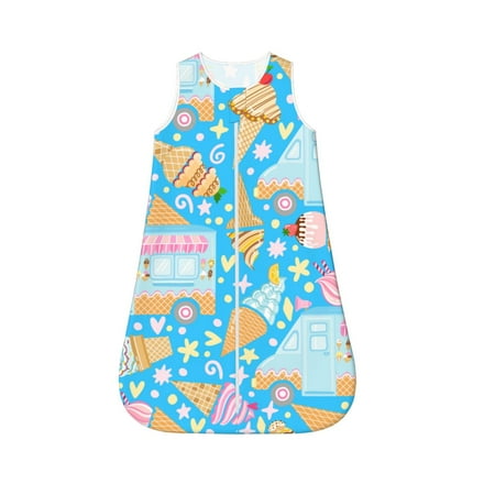 

Cauagu Icecream Truck for Infant Wearable Blanket Unisex Girl Boy Swaddle Transition Sack - Newborn Essentials Sleep Clothes-Small