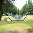 thumbnail image 5 of Lazy Daze 9-ft. Brazilian Double Hammock with Stand, Pillow, and Carrying Case, Tan Striped, 5 of 8