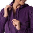 thumbnail image 2 of Conjunto Deportivo de Terciopelo para Mujer Wright's 2 Piezas con Sudadera con Capucha y Cierre Morado Talla 1X, 2 of 5