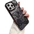thumbnail image 5 of Designed for iPhone Case,Luxury Electroplated Liquid Floating Gradient Glitter Quicksand Butterfly Clear Camera Lens Protection Shockproof Protective Cover Phone Case (iPhone 15 Pro,Silver), 5 of 5