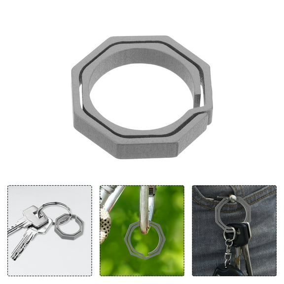 Raindrops Titanium Keychain Rattlesnake Octagon Key Ring Belt Clip Tool Lightweight And Stylish Key Holder For Men Backpack Car Hiking Camping