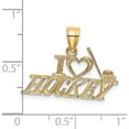 thumbnail image 3 of 14K Yellow Gold I Love Hockey Charm (11.6 X 21.6) Made In United States d4276, 3 of 5