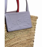 Christian Louboutin Loubishore Straw & Leather Tote, Purple