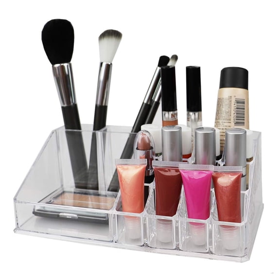 Home Basics 3 Tier Plastic Cosmetic Organizer, Clear