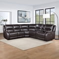 thumbnail image 5 of Steve Silver Alexandria 6-Piece Dual-Power Leather Reclining Sectiona, Chocolate, 5 of 7