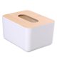 thumbnail image 5 of Caja de Pañuelos, Dispensador de Toallitas, Plástico + Bambú, 16 x 12,5 x 9,5 cm TUNC Sencillez, 5 of 5