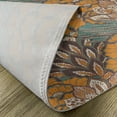 thumbnail image 5 of Ambesonne Floral Place Mats Set of 4, Flowers and Peacock, Standard Size, Petrol Blue Pale Coffee, 5 of 6