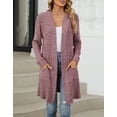 thumbnail image 5 of Coglid Long Open Front Knitted Cardigans for Womens Solid Color Ribbed Cardigans Textured Pattern Casual Fall Cardigans for Womens, 5 of 8