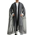 thumbnail image 2 of FAHUOMU Men's Muslim Robe Casual Long Sleeve Crew Neck Tunic Thobe for Men Arabic Clothes for Men Arab Robe Caftan, 2 of 7