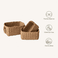 thumbnail image 4 of Small Baskets Set of 3, Small Wicker Baskets for Shelves & Bathroom Toilet Paper Organization, Decorative Paper Rope Organizers, Wicker Storage Baskets, Natural Beige, 4 of 7