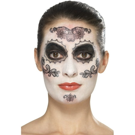 Day Of The Dead Glamour Make-Up Kit With Transfers Costume Accessory