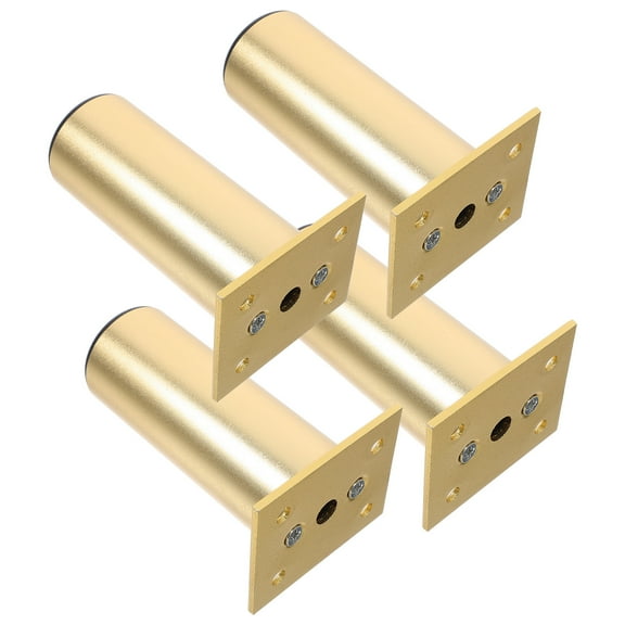 Golden Adjustable Furniture Legs for Sofas Desks and Cabinets Aluminum Alloy and Rubber 4pcs