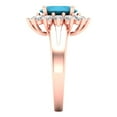 thumbnail image 3 of Halo Engagement Ring for Women - 2.72ct Simulated Turquoise in 14K Rose Gold Promise Ring, 3 of 6