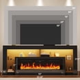 thumbnail image 4 of Blotout Fireplace TV Stand for 85/90''TV with 50'' Fireplace, 82'' Modern LED Entertainment Center with Overheat Protection, Adjustable Shelves, 2 Tier Fireplace Console for Living Room, Bedroom, 4 of 7
