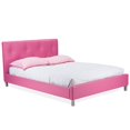 thumbnail image 1 of Baxton Studio Barbara Pink Leather Modern Full Size Bed with Crystal Button Tufting'), 1 of 4