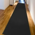 thumbnail image 3 of Ottomanson Solid Aisle Runner Rug 2'7" x 12' - Non Slip Low Pile Carpet, Black, 3 of 15