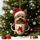 thumbnail image 1 of Dachshund Christmas Ornament, Cute Dog Christmas Tree Pendant, Acrylic Hanging Decorations, Xmas Party Decor, Festive Home Decor, Wall Hanging Ornament, for Office Desk, Lightweight Acrylic, 1 of 4