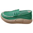 thumbnail image 2 of Zapatos informales de PU para mujer perfecl cómodos sin cordones parte inferior gruesa verde 39, 2 of 8