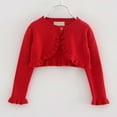 thumbnail image 2 of REDARER Girls Knit Cardigan Autumn Casual Sweater Lightweight Soft Comfortable Toddler Kids Outerwear Layering Piece For Fall,Color:4 Red,Size:4-5 Years, 2 of 4