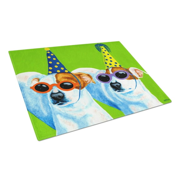 Carolines Treasures AMB1441LCB Party Animals Jack Russell Terriers Glass Cutting Board Large, 12H x 16W, multicolor
