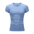 thumbnail image 6 of Blank Shirts Black A Shirts for Men Pack Solid Color T-Shirt for Men Sports Training Tops Stretch Short Sleeve Tees V-Neck Top Men's Casual Summer Shirts, 6 of 8