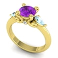 thumbnail image 2 of 2.50 Carat Round Cut Blue Sapphire & Aquamarine Gemstone Stunning Wedding Ring for Ladies 18K Yellow Gold Size 4.5 by Diamond-Capitals, 2 of 8