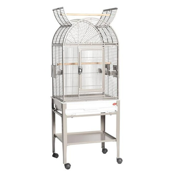 A&E Cage GA22217C HQ Platinum 22 x 17 in. Dome Top Cage with Plastic Base, Platinum