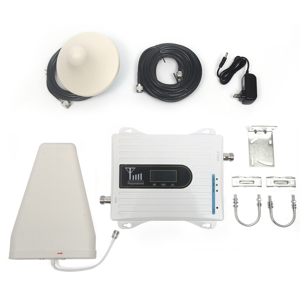 Miumaeov Signal Booster for Cell Phone 900/1800/2100MHz Triple-Band 2G 3G 4G Mobile Signal-Repeater Amplifier with Antenna