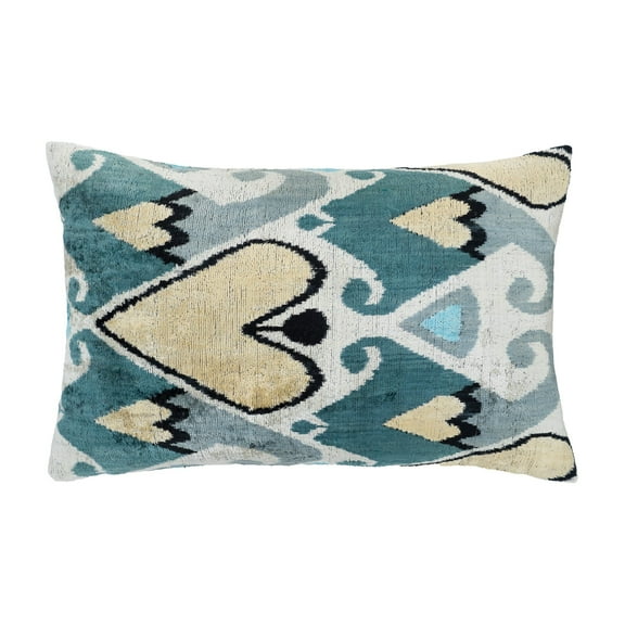 Love Silk Velvet Ikat Pillow, 16" X 24" Case Only