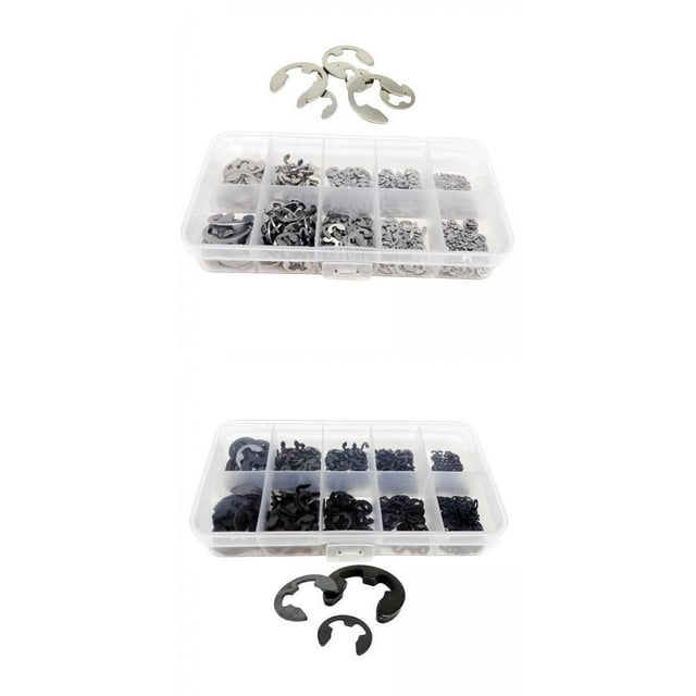 Anillo de retención externo,Anillo de hebilla E Arandela de circlip de acero inoxidable,Abrazaderas de retención externas Accesorios de arandela de anillo,Juego de 10 tamaños de anillo DYNWAVEMX Anillo de retención externo