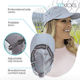 thumbnail image 3 of FITKICKS Folding Cap Comfortable Adjustable Ball Cap UPF 50+ Sun Cap, Gray (Unisex), 3 of 7