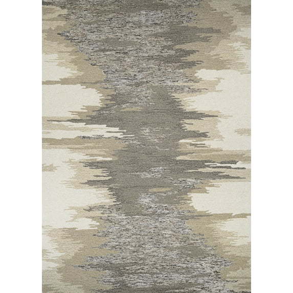 Couristan 21510820036056T 3 ft. 6 in. x 5 ft. 6 in. Super Indo Natural Kelvin Rug, Natural & Greystone