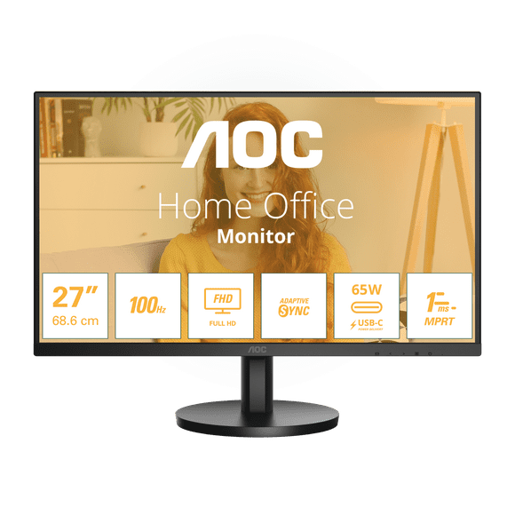 AOC Basic-line 27B3CA2 - B3 Series - LED monitor - 27" - 1920 x 1080 Full HD (1080p) @ 100 Hz - IPS - 250 cd/m� - 1300:1