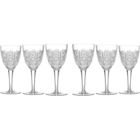 Bohemian Crystal 10157/130 4½ oz (130 ml) Crystal Wine Glass, Set of 6, Glassware, Drinkware Set, Czech Crystal, for Red and White Wine