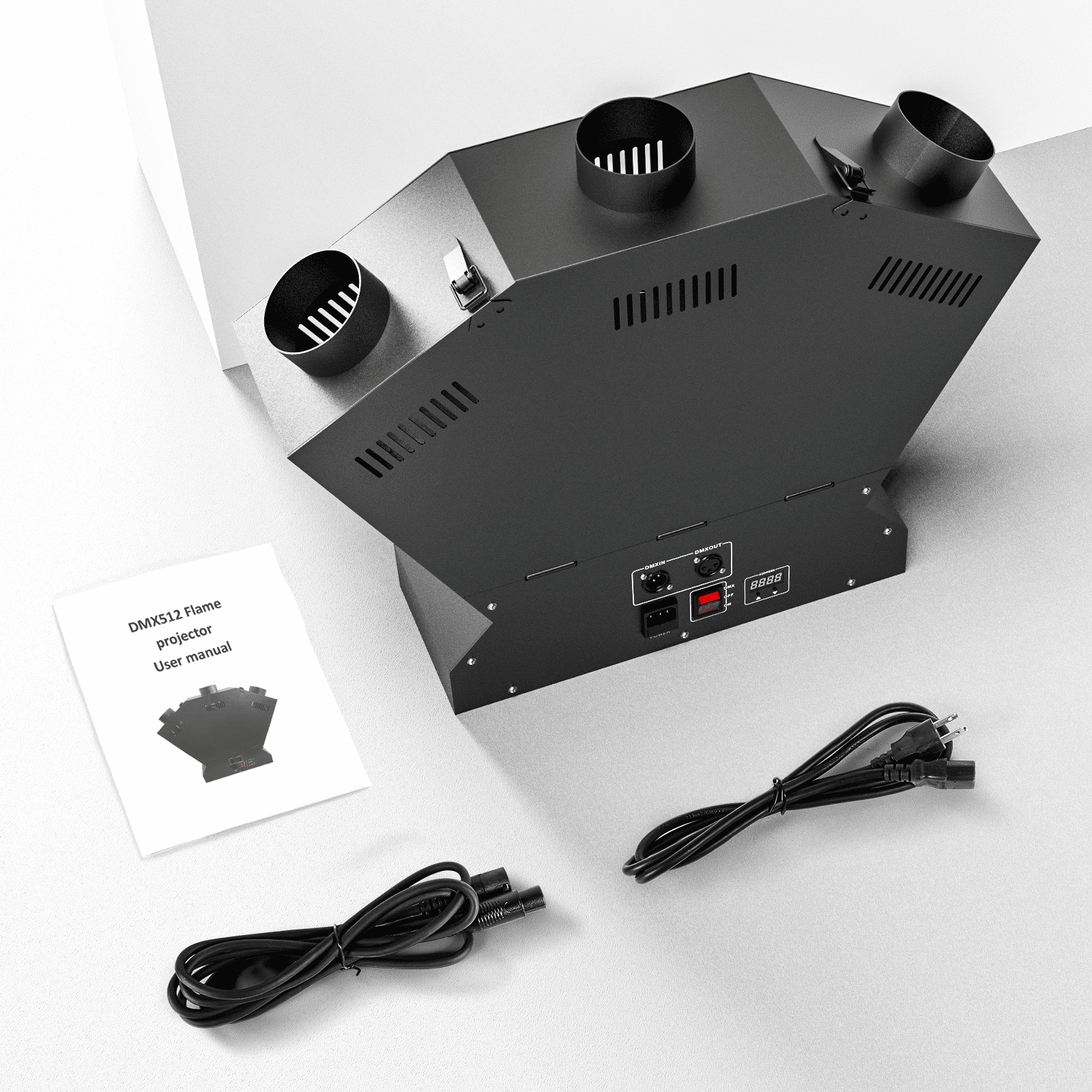 Three-Headed Flame Machine,150W Stage Flame Thrower Real Flame