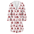 thumbnail image 4 of Women's Fleece Plush Robe Long Warm Plush Bathrobe Loungewear Jacket Printed Comfort Robe, 4 of 5