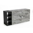 thumbnail image 2 of HomeRoots 473112 30 x 63 x 18 in. Gray Faux Marble & Black Wood Six Drawers Double Dresser, 2 of 3